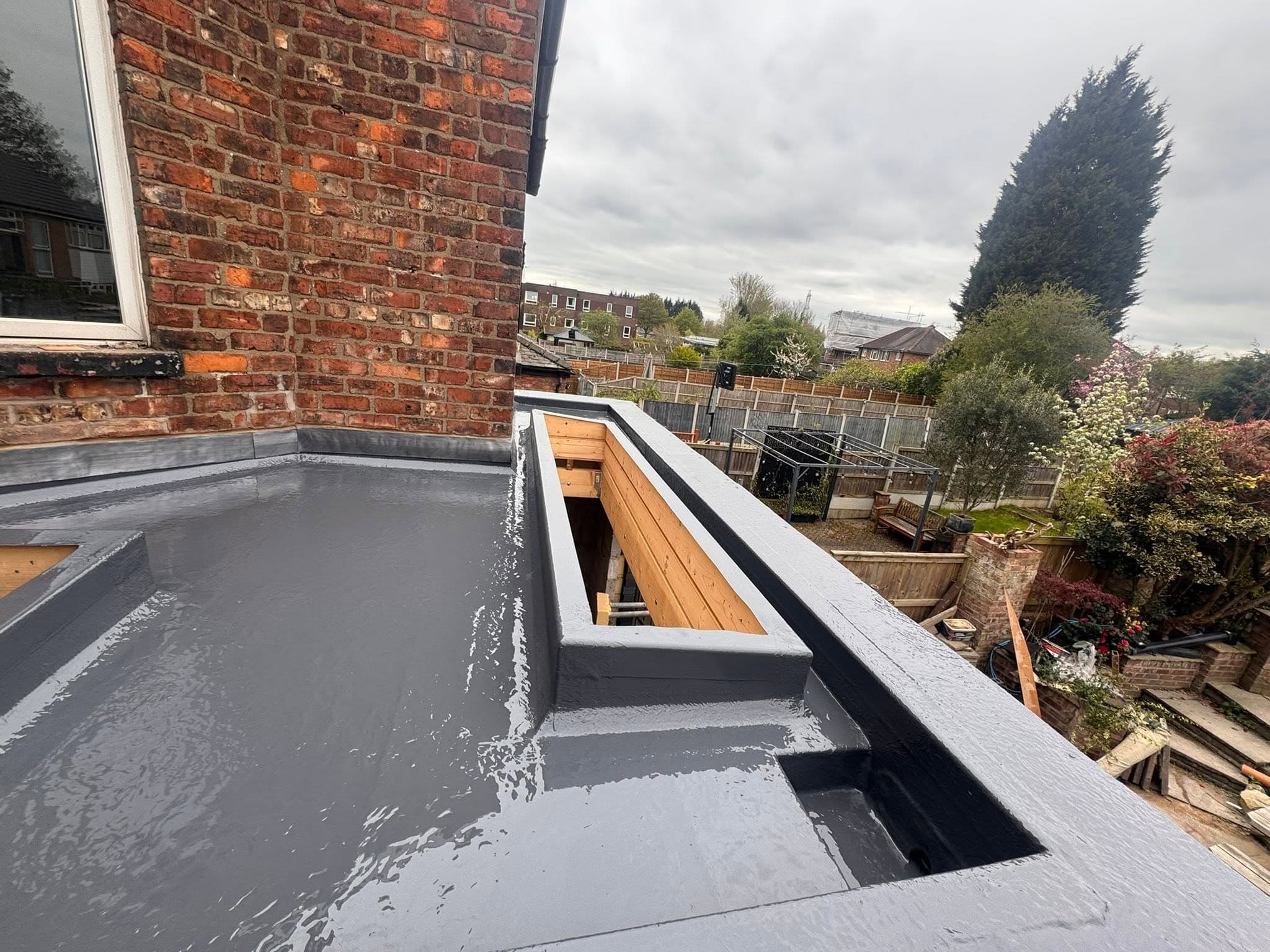 A finished flat roof completed by Abbotts in Staffordshire